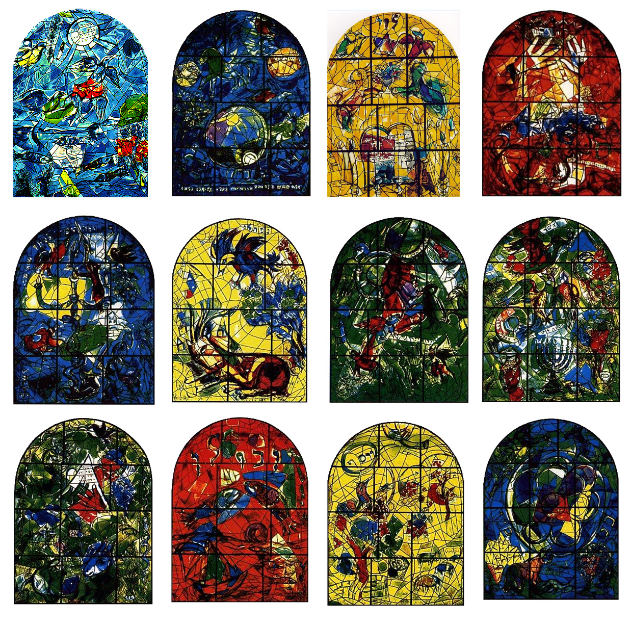 Image result for chagall windows hadassah
